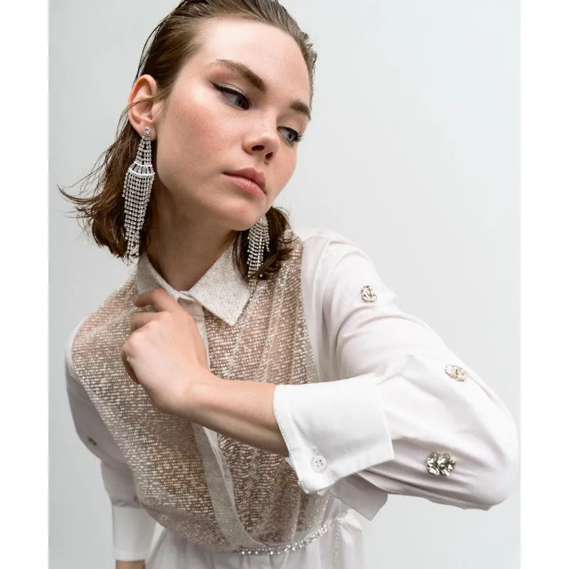 Access White Half Glitter Shirt