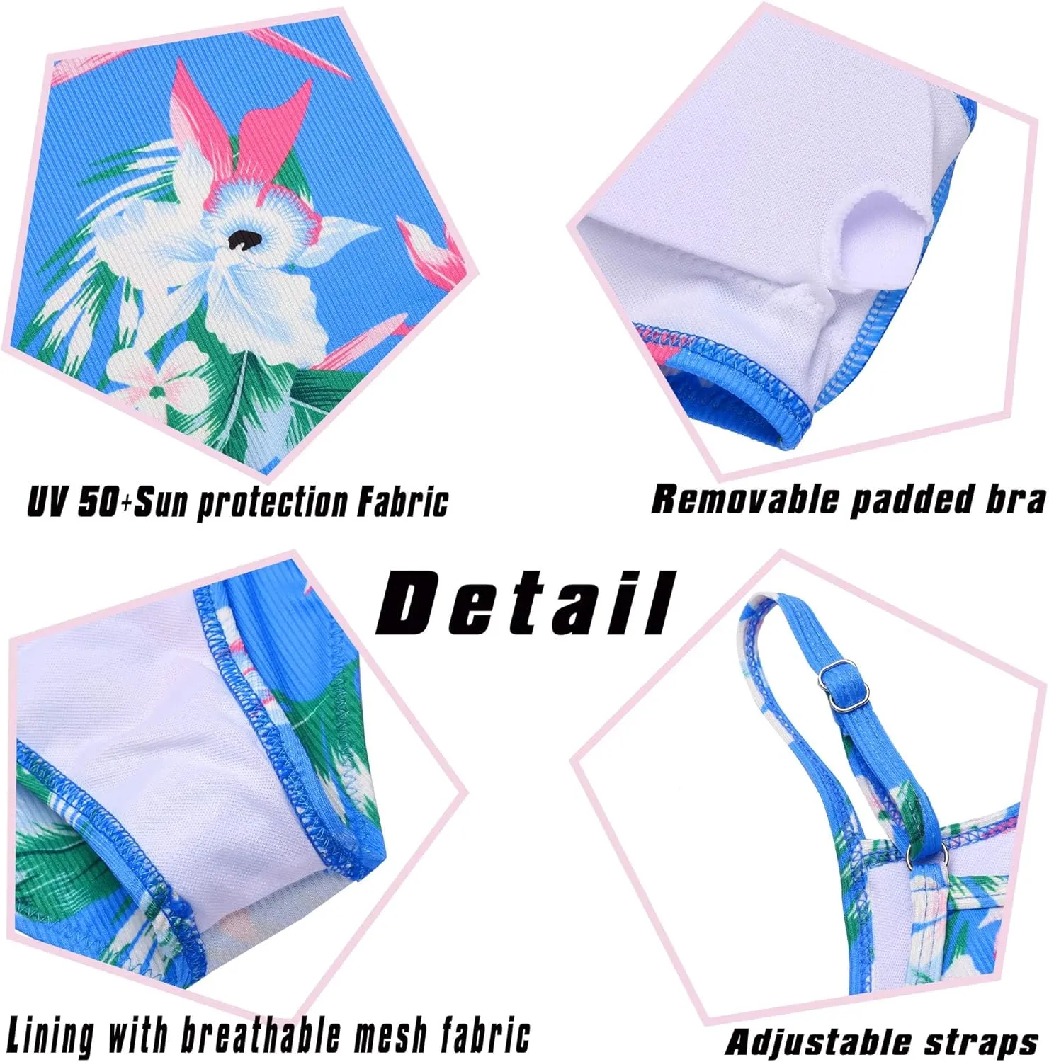 Arshiner Girls 3 Piece Swimsuit for Teen Girl Tankini Swimsuits Bathing Suit Beach Floral Bikini Swimwear with Skirt