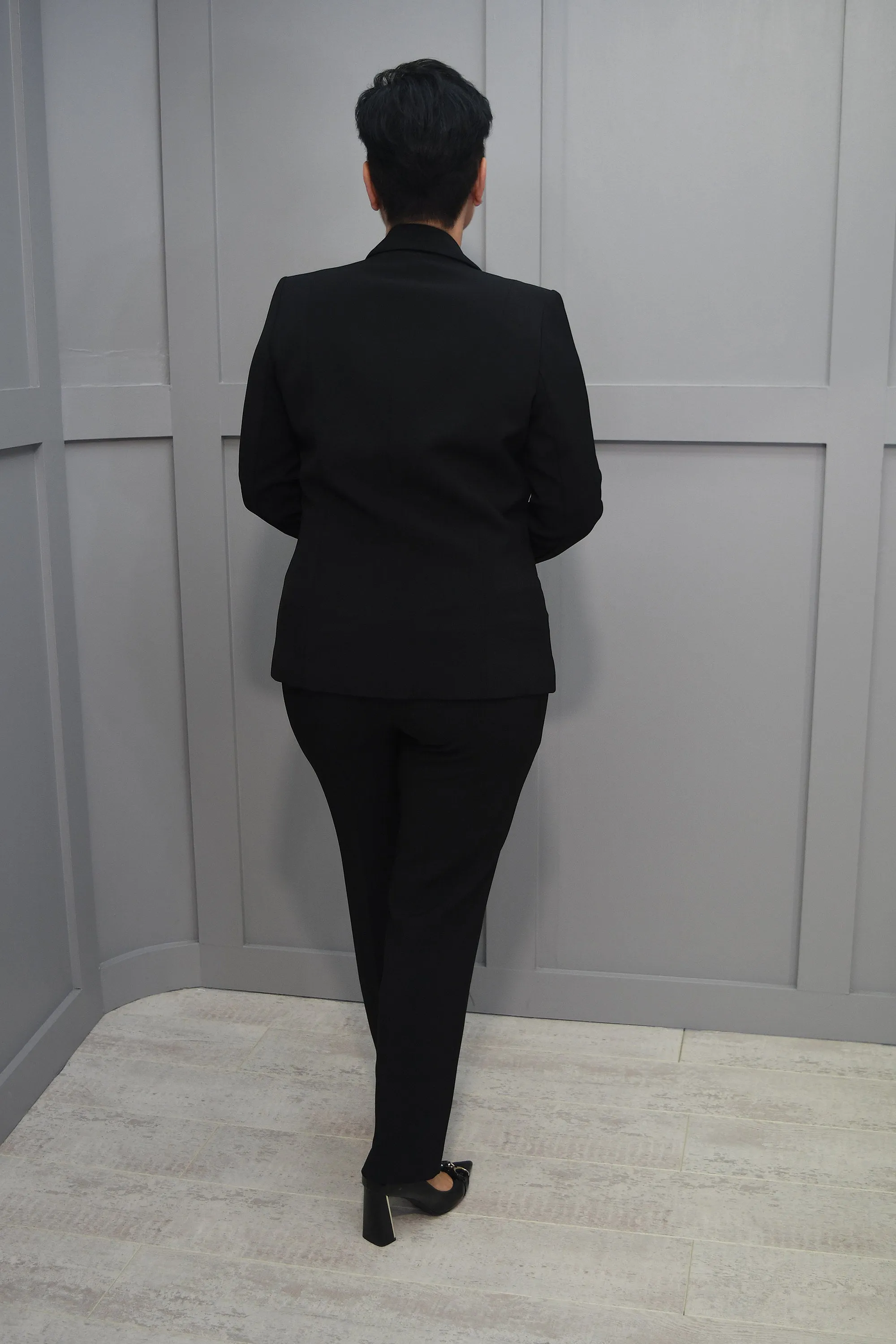 Avalon Black Blazer Jacket With Buttons - Dolores 304