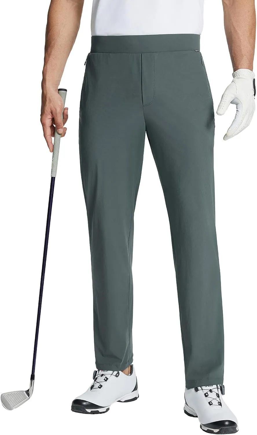 BALEAF Men's Golf Pants Stretch Relaxed Fit 30" Sweatpants with Zipper Pockets Work Casual Athletic