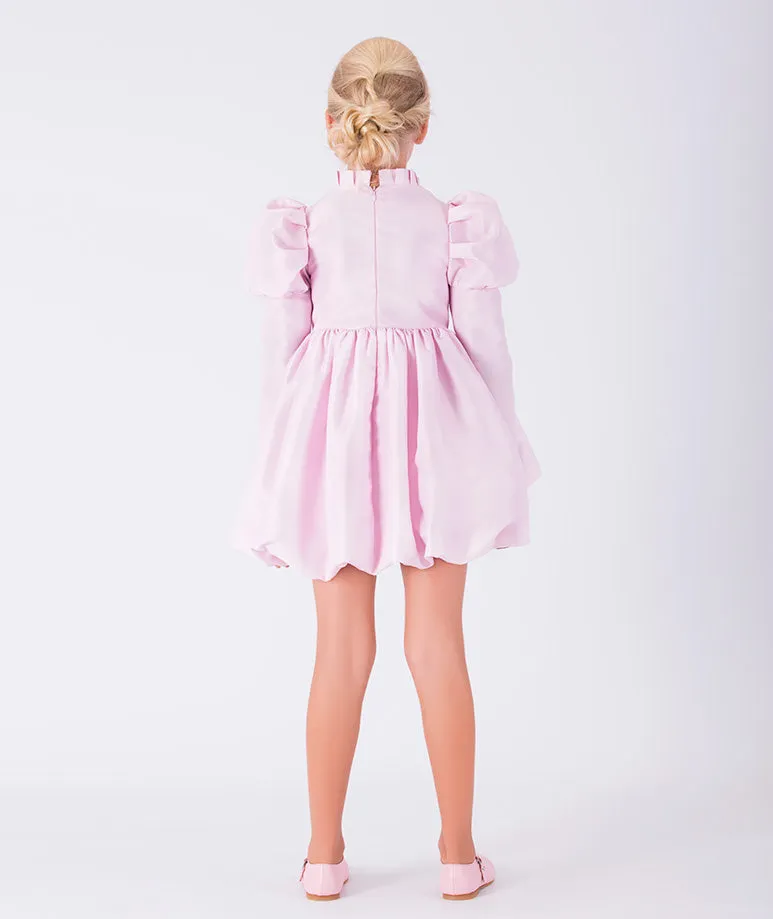 Balloon Sleeve Fluffy Dress
