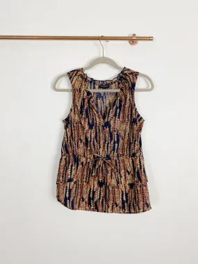 Banana Republic Silky Printed Sleeveless Blouse Medium
