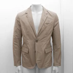 Beige Two Button Casual Suit Blazer Jacket