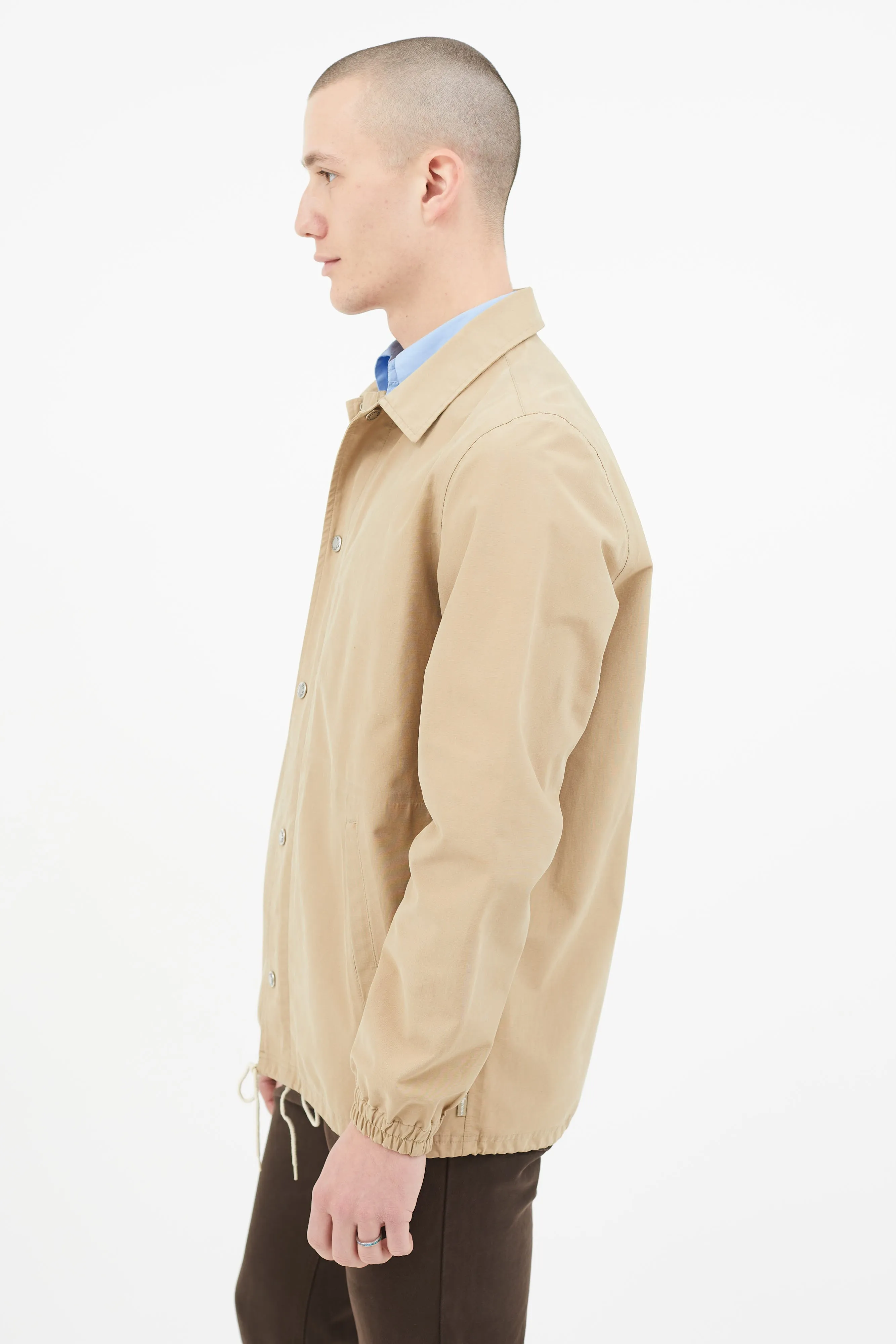 Beige Waterproof Coach Jacket