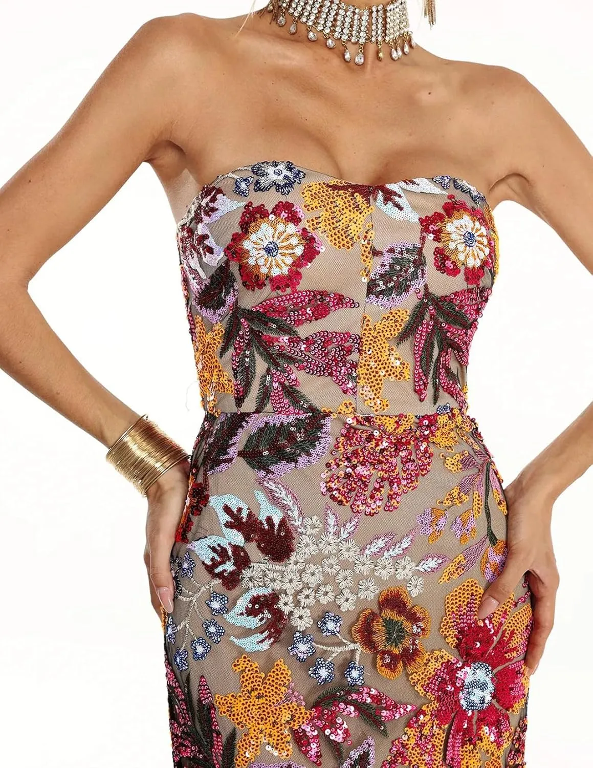 BELLA BARNETT Gorgeous Floral Dress for Women Stunning Sequin Dress for Women Fairy Tea Party Dress