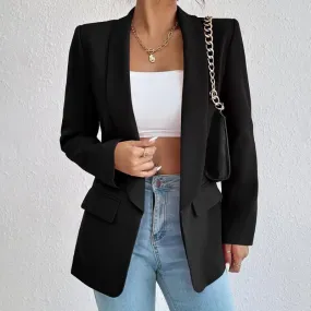 Blazer Feminino Alfaiataria Casual Longo