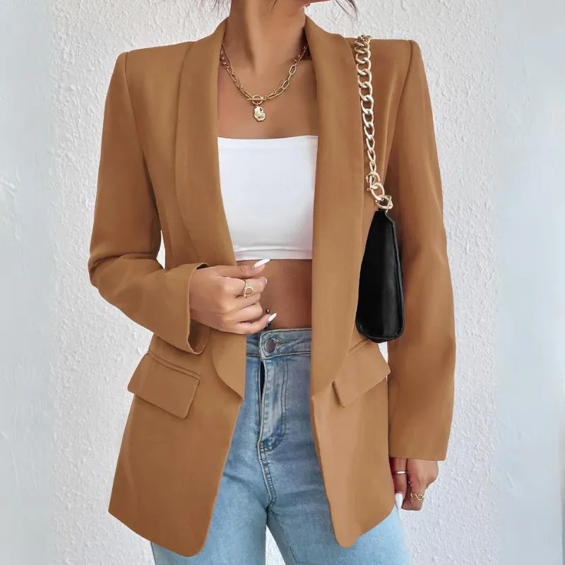 Blazer Feminino Alfaiataria Casual Longo