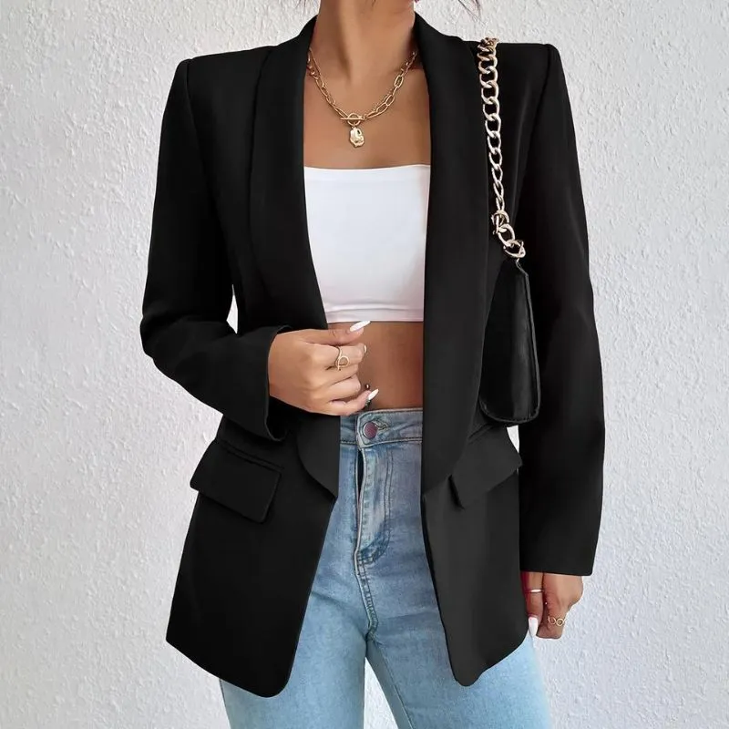 Blazer Feminino Alfaiataria Casual Longo