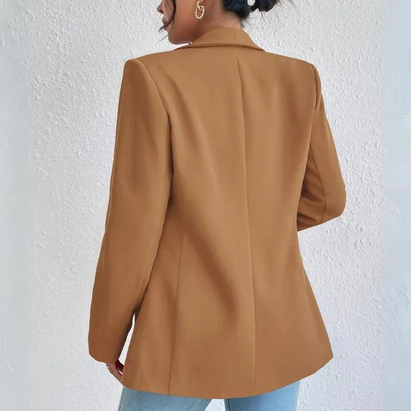 Blazer Feminino Alfaiataria Casual Longo