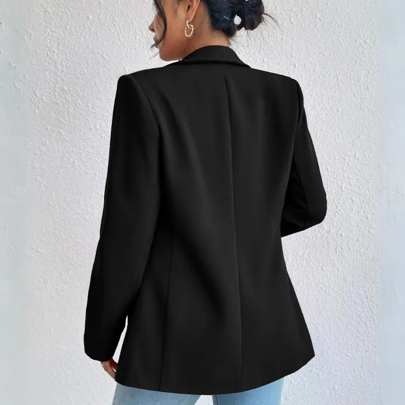 Blazer Feminino Alfaiataria Casual Longo