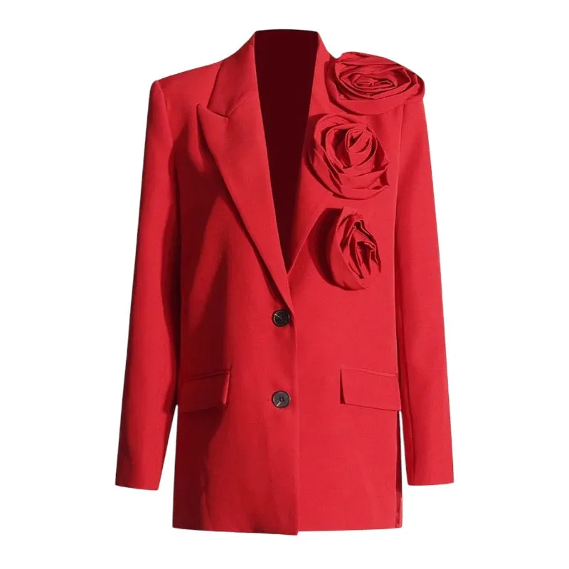 Borislava 3D Floral Decor Blazer