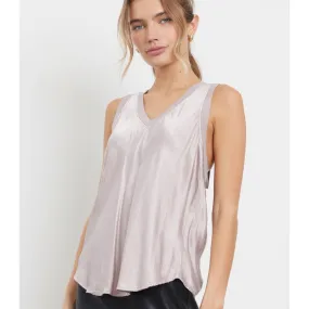 Bridget Silky Racer Tank in Iris