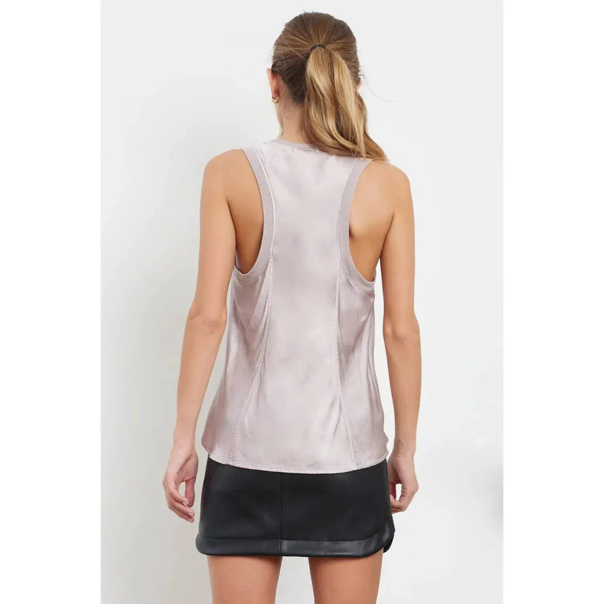 Bridget Silky Racer Tank in Iris