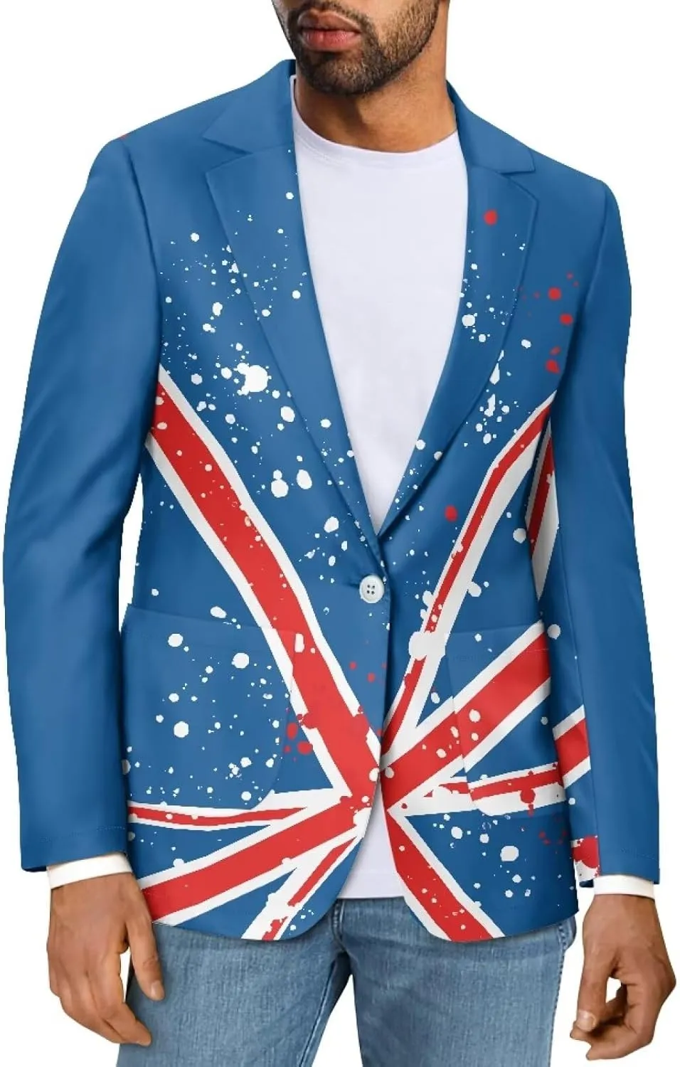 Casual Office Work Blazer for Mens Suit Jacket Blazer Prom Jacket Business Fit Long Sleeve Blazer