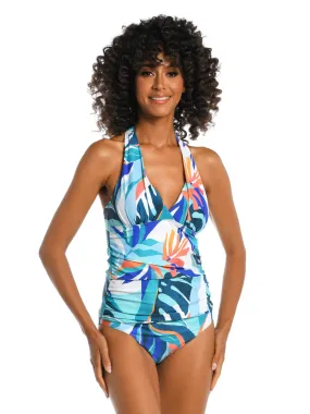 Coastal Palms Halter Tankini Top