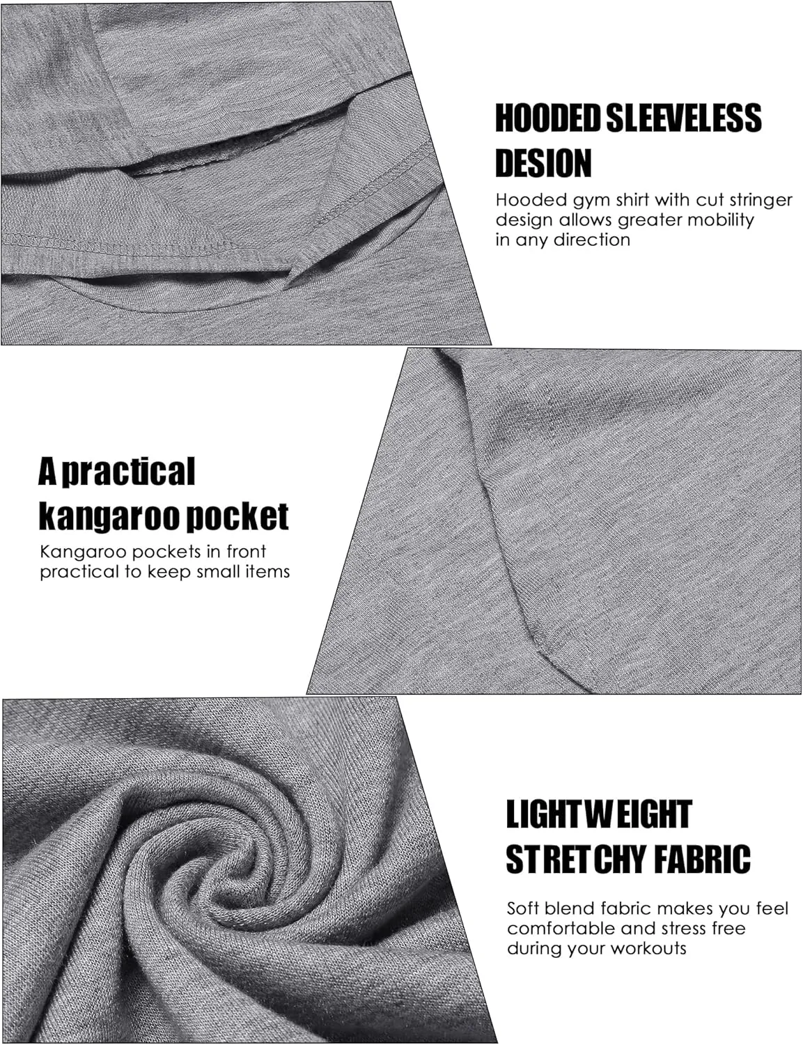 COOFANDY Men's 2 Pack Workout Hooded Tank Tops Bodybuilding Muscle Cut Off T Shirt Sleeveless Gym Hoodies