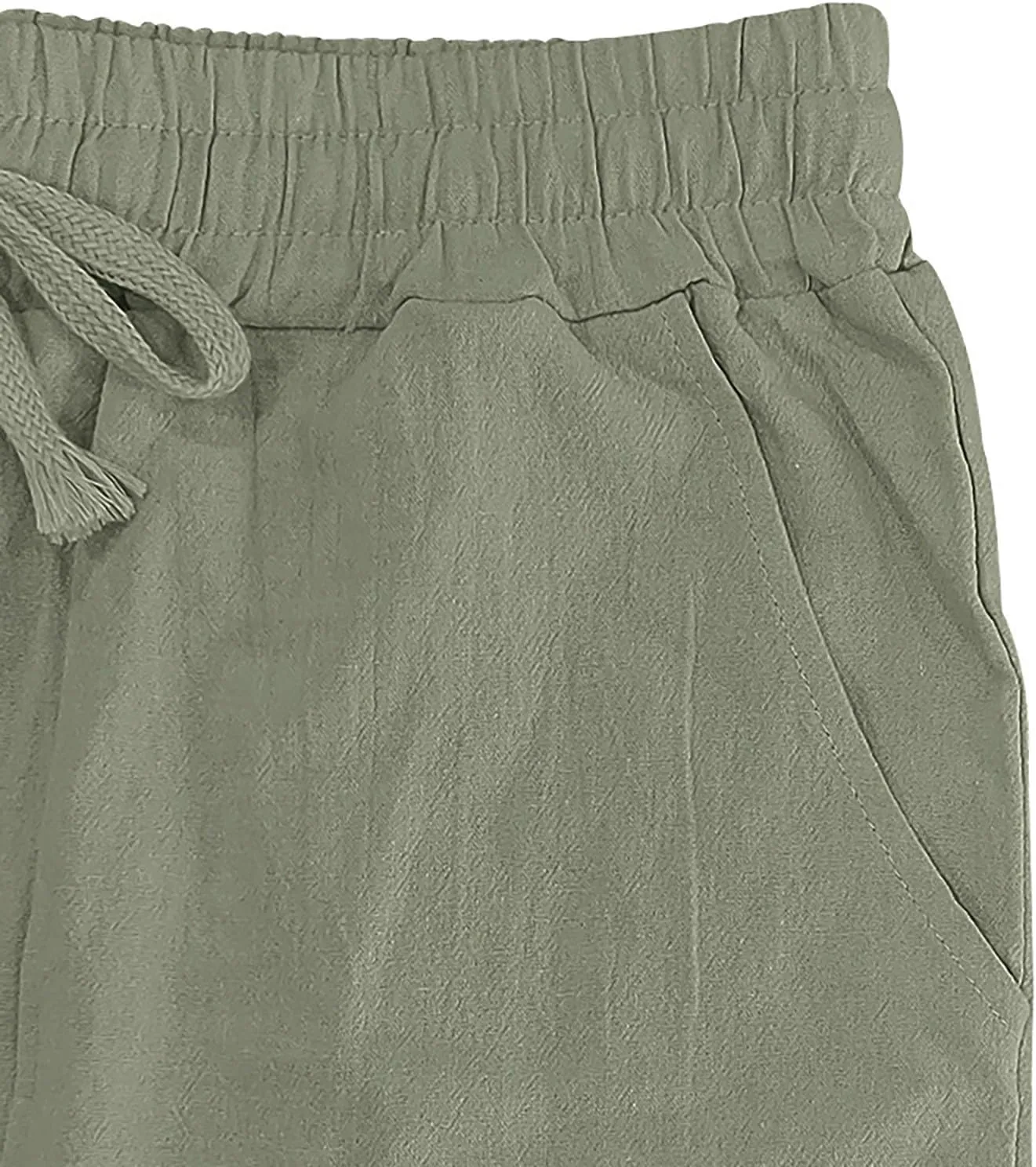 CRNTCEM Mens Cotton Linen Beach Pants Straight Loose Casual Yoga Sweatpants Outdoor Lightweight Travel Lounge Trousers