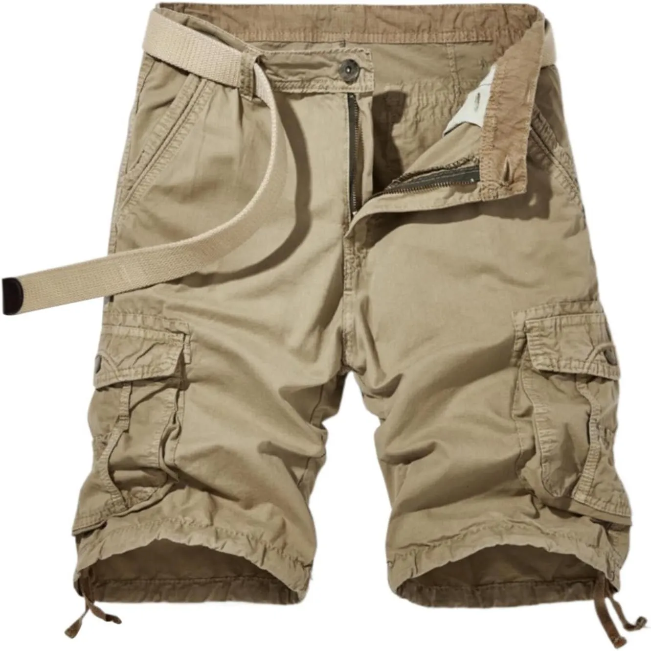 CRNTCEM Mens Outdoor Hiking Cargo Shorts Lightweight Water Resistant Quick Dry Tactical Golf Fishing Shorts with Zip Pockets