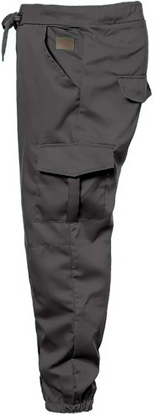 CRNTCEM Mens Skinny Fit Cargo Pants Twill Casual Athletic Joggers Drawstring Combat Tactical Track Pants Stretch Workout Pant