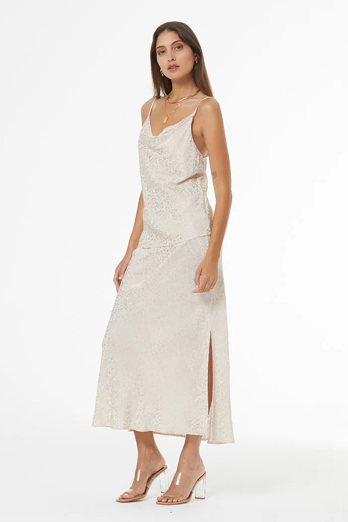 Felicity Cheetah Jacquard Skirt // Sea Salt