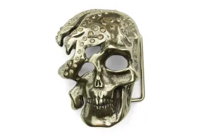 Half Skull Crystal Buckle 40mm