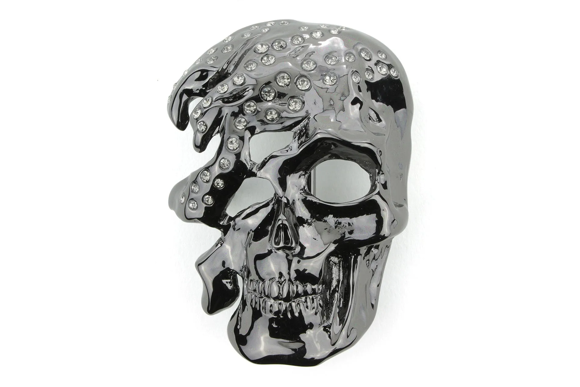 Half Skull Crystal Buckle 40mm