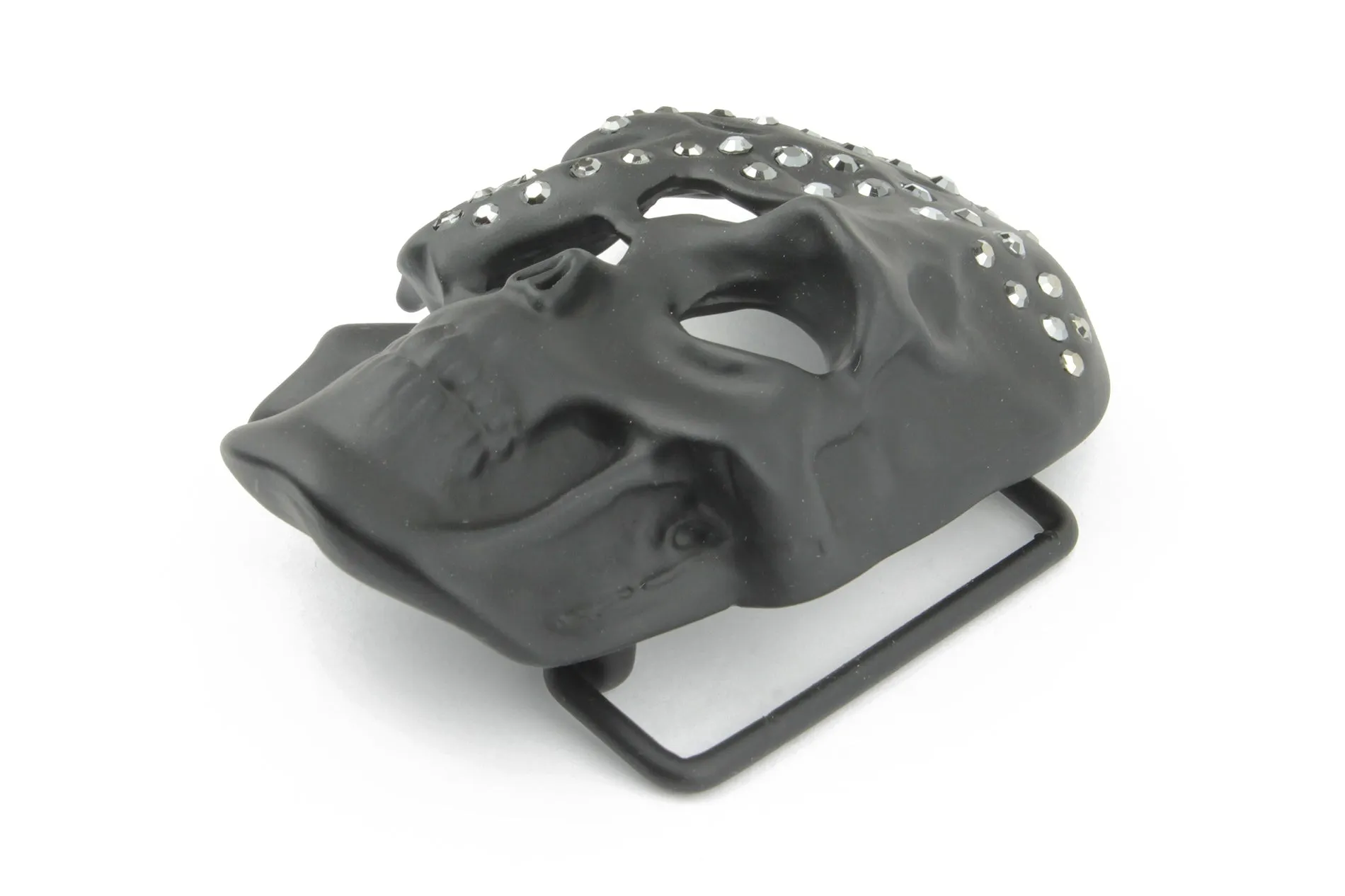 Half Skull Crystal Buckle 40mm
