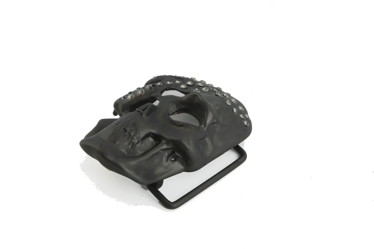 Half Skull Crystal Buckle 40mm