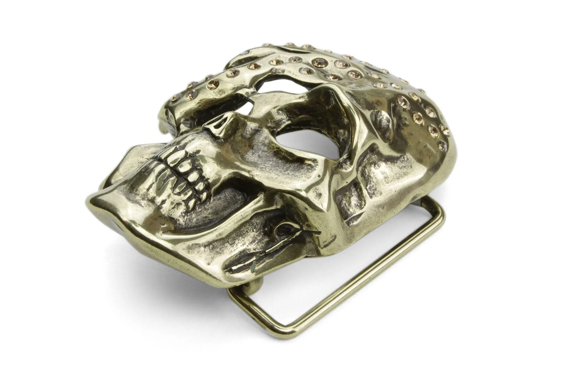 Half Skull Crystal Buckle 40mm