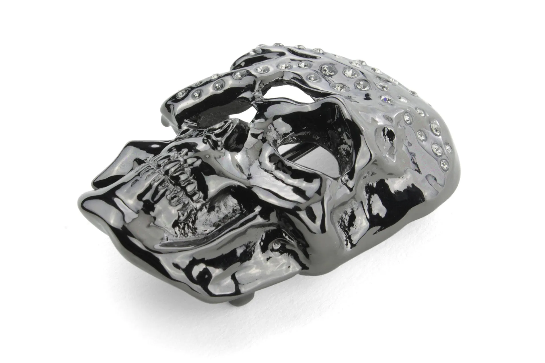 Half Skull Crystal Buckle 40mm