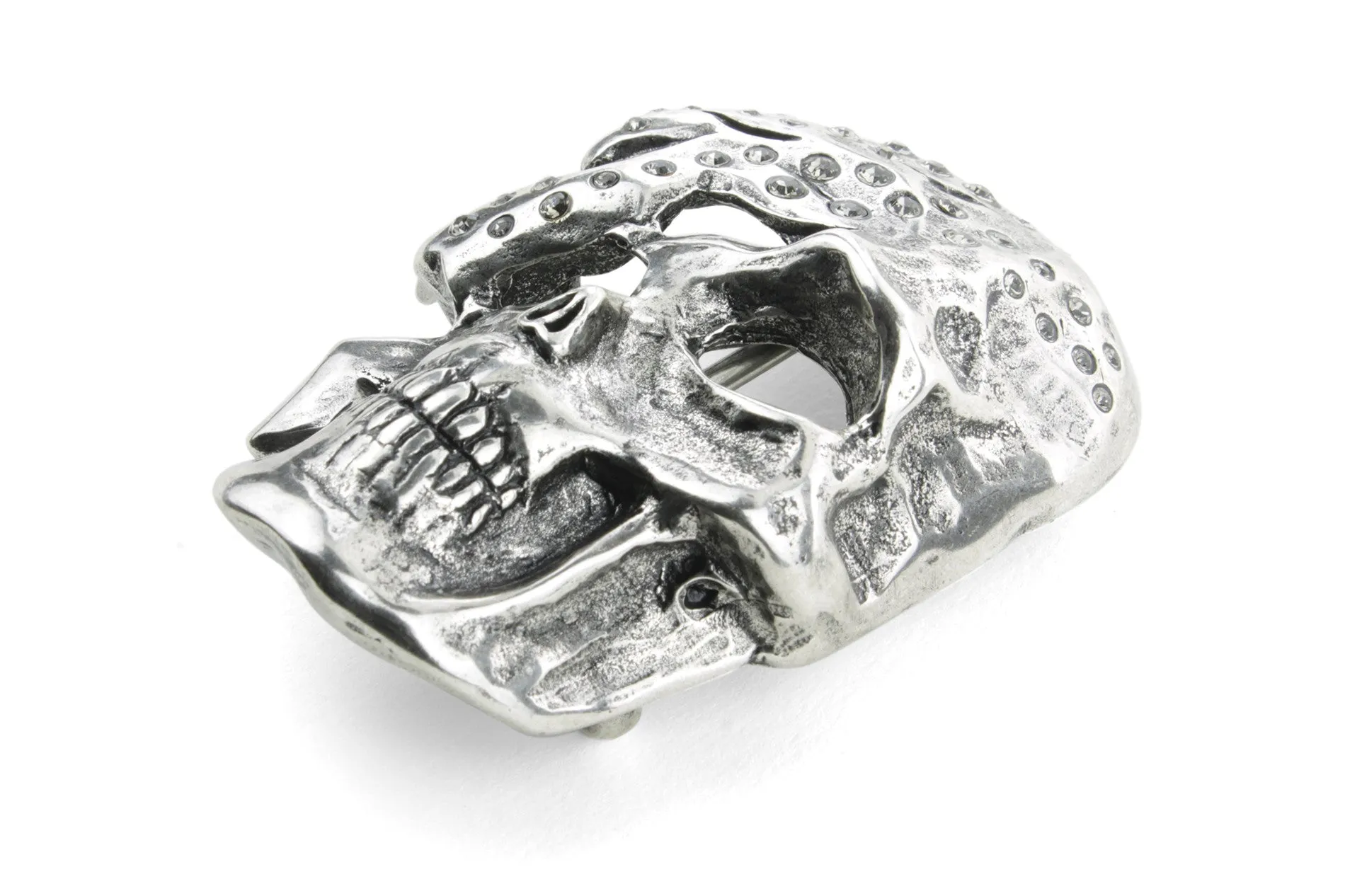 Half Skull Crystal Buckle 40mm