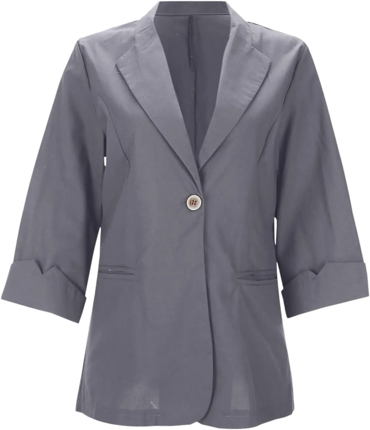Linen Blazer Womens Casual Blazers Open Front Long Sleeve Work Office Suit Jackets Trendy Business Casual Jackets Coat