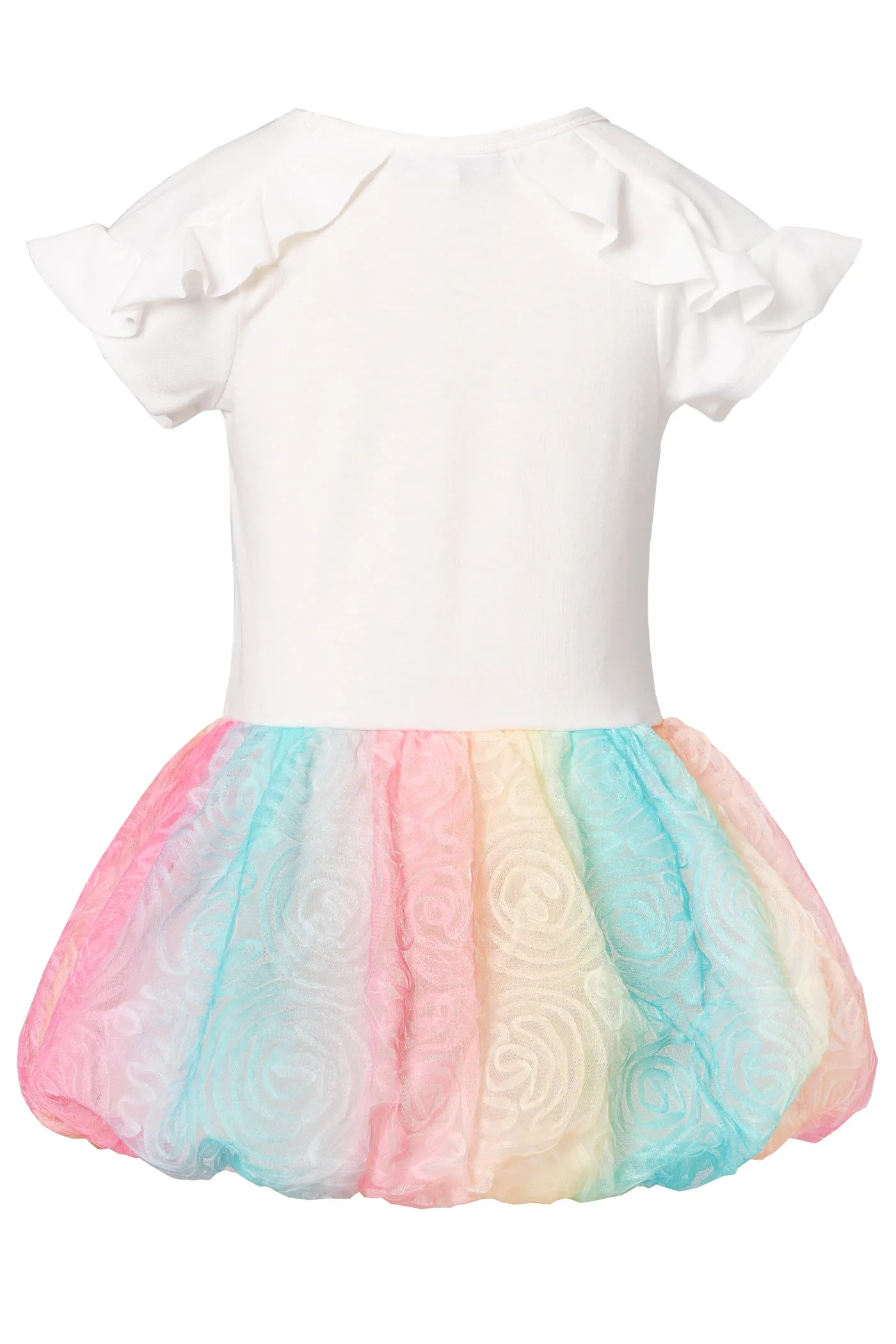 Little Girls Rainbow Balloon Hem Tutu Dress