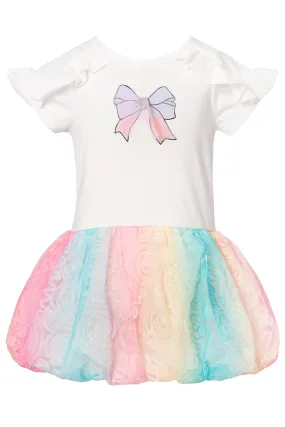 Little Girls Rainbow Balloon Hem Tutu Dress
