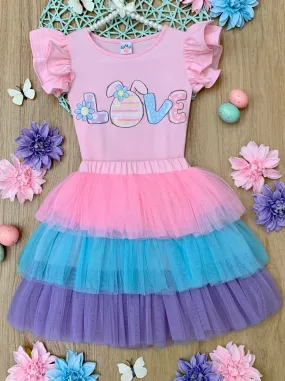 Love Easter Egg Top and Tutu Skirt Set