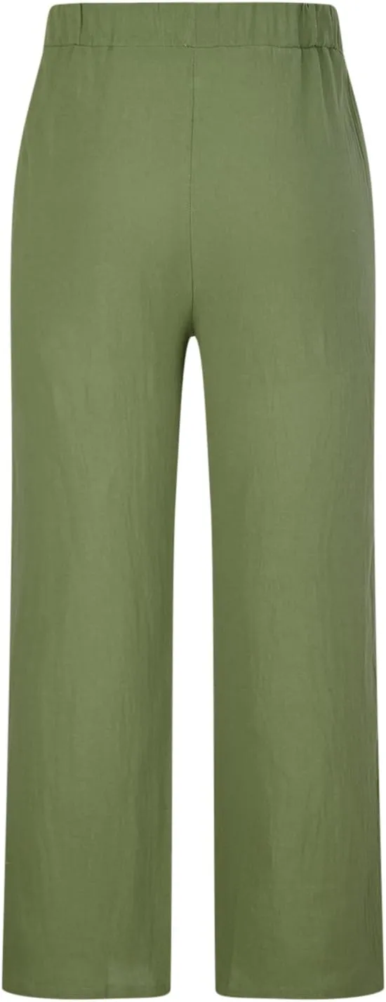 Mens Lightweight Pants Casual Stylish Cotton Linen Loose Trouser Summer Drawstring Elastic Waist Beach Sweatpants