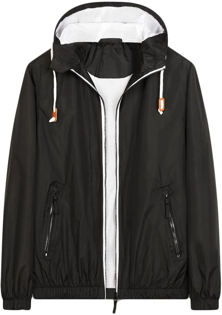 Mens Lightweight Rain Jacket Waterproof Windbreaker Outdoor Adventure Jacket Comfy Soft Shell Hooded Hiking Jacket Coat