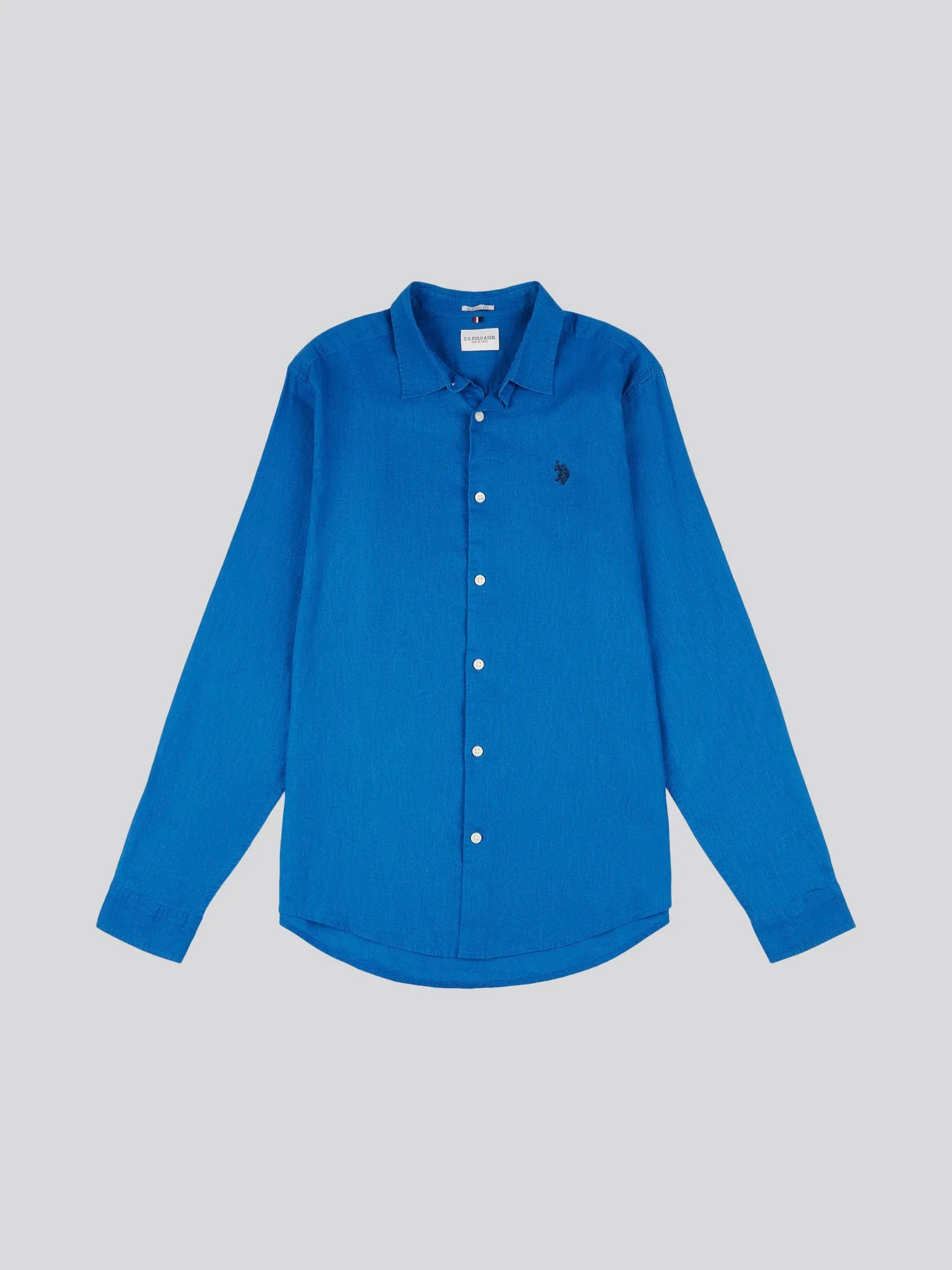 Mens Linen Blend Shirt in Deja Vu Blue