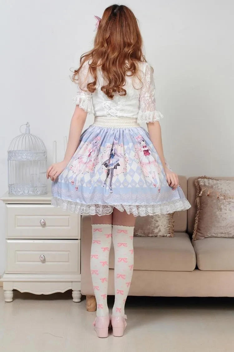 Milky Anime Print Skirt