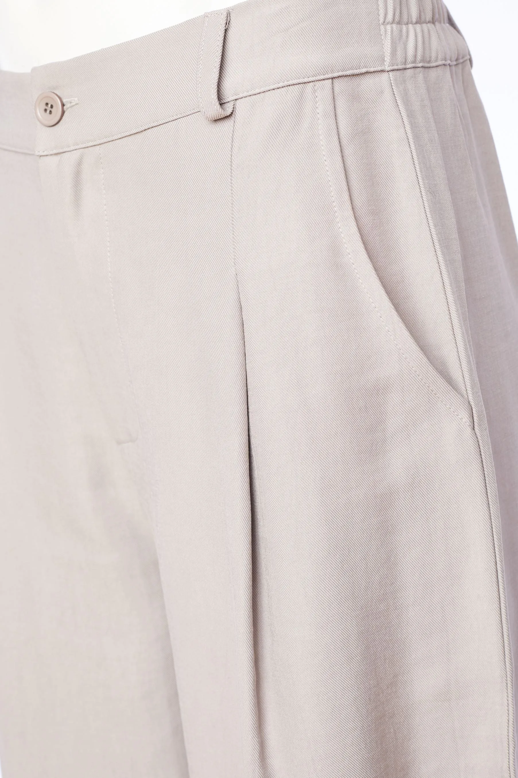 Naya Trouser With Tuck Hem- Mink