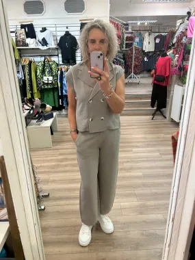 Naya Trouser With Tuck Hem- Mink