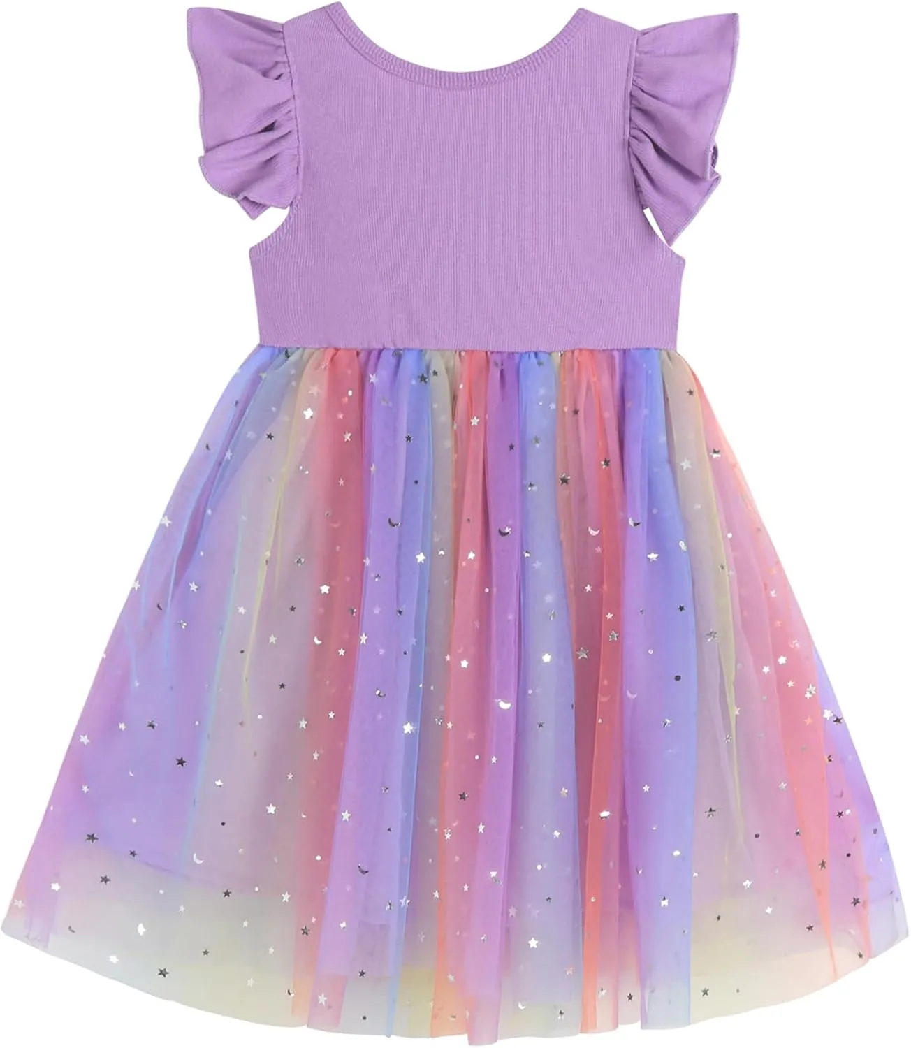 Niyage Girls Dress Tulle Tutu Toddler Ruffle Sleeveless Casual Princess Dresses