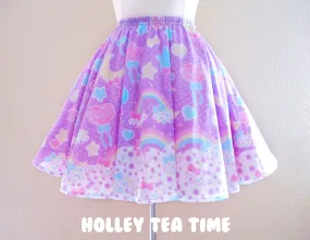 Pastel Party Lavender Mini Skater Skirt