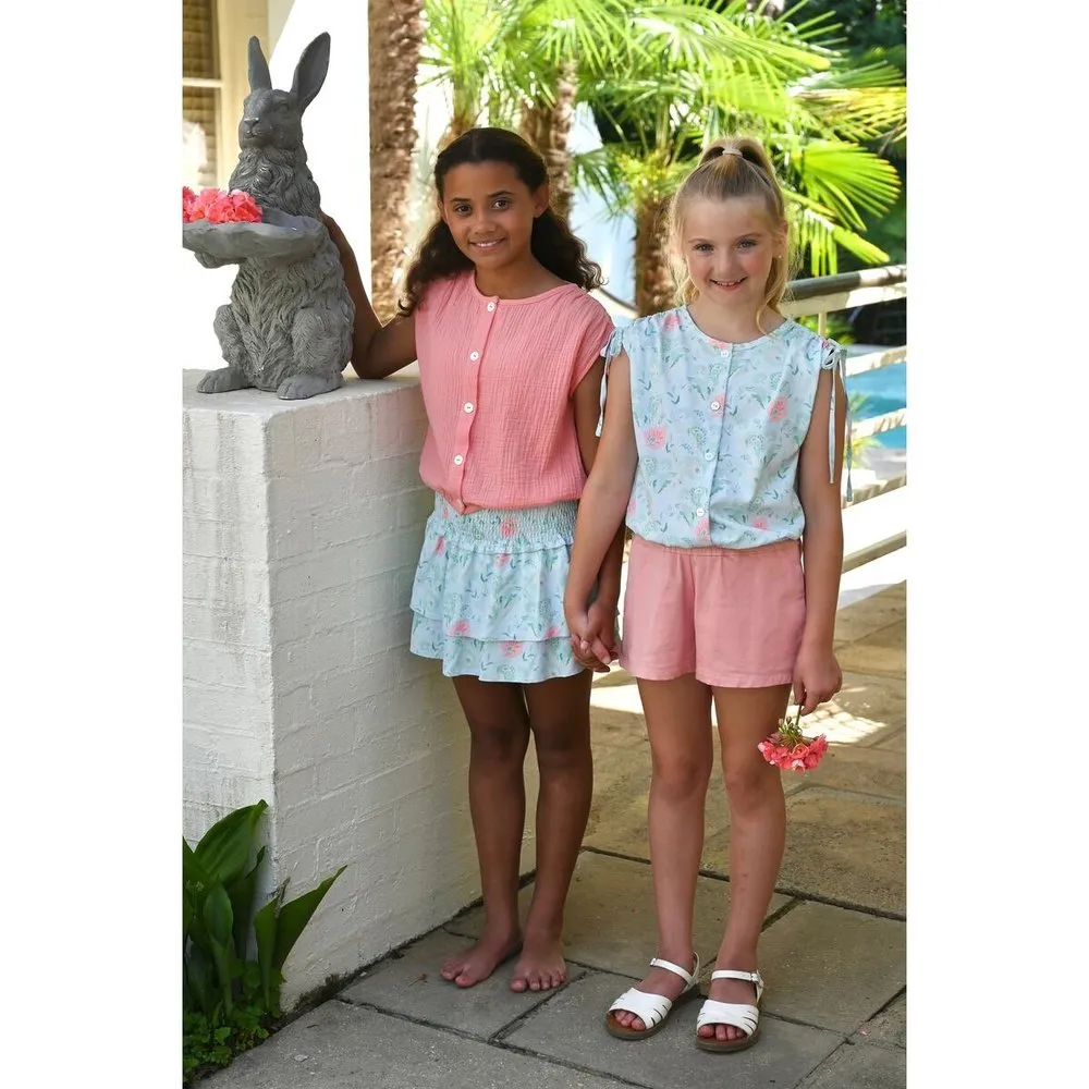 Pleat Scottie Skirt Pastel Paisley