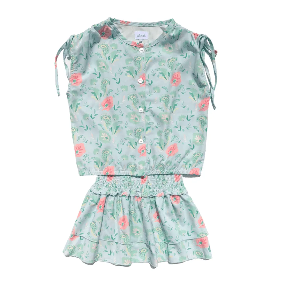 Pleat Scottie Skirt Pastel Paisley