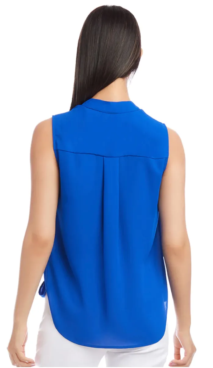 Sleeveless Drape Front Top