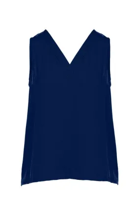 SLEEVELESS SILKY V-NECK TANK