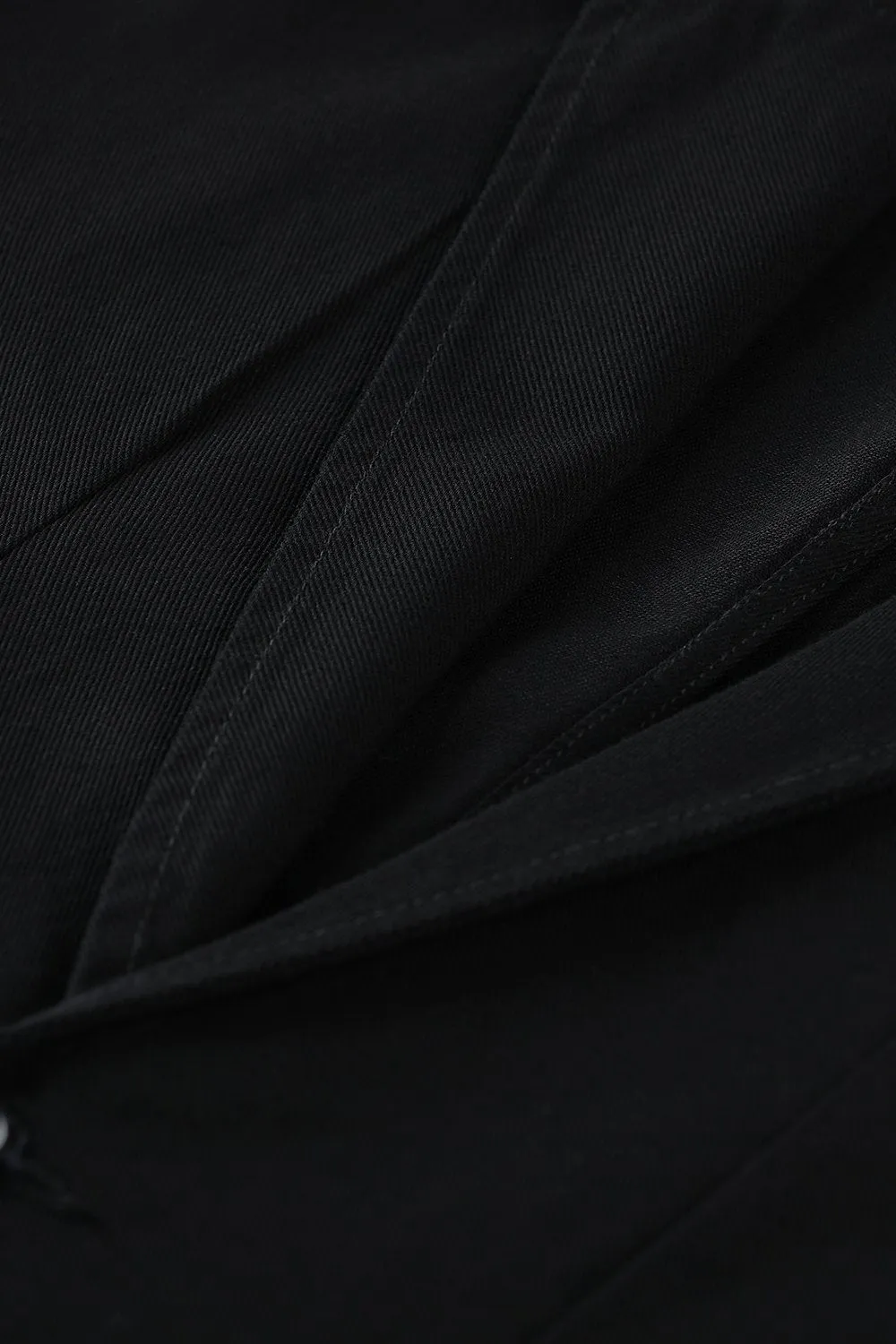 Solid Black Casual Blazer