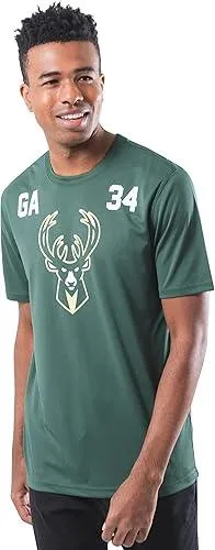 Ultra Game NBA Official Men’s Super Soft Players T-Shirt - Unisex, Milwaukee Bucks - Giannis Antetokounmpo, Team Color|Milwaukee Bucks