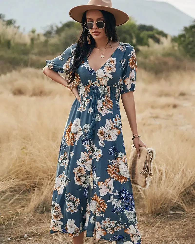 Vintage Floral Maxi Dress